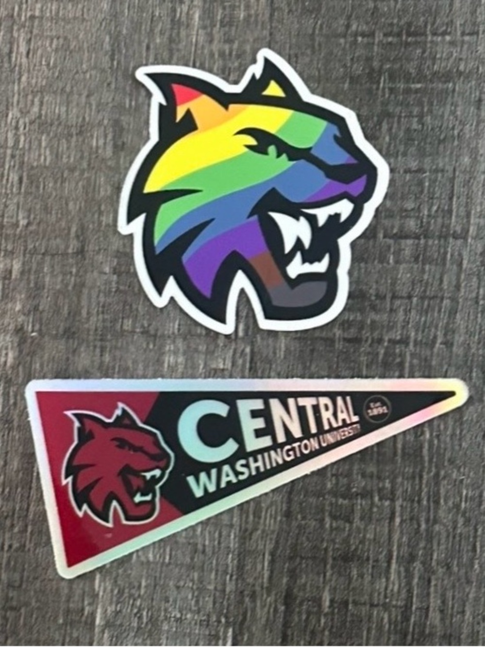 💞 New 2 Pack Central Washington University CWU Wildcat Scrapbook Craft Stickers